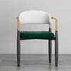 LITFAD Glam Metal Home Side Chair Open Back Dining Chair Modern Restaurant Chair Creative Makeup Chair - 1 Piece Green view 1