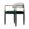 LITFAD Glam Metal Home Side Chair Open Back Dining Chair Modern Restaurant Chair Creative Makeup Chair - 1 Piece Green view 3