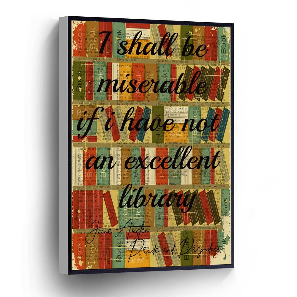 PUCHYUCT Jane Austen Canvas Wall Art Pride And Prejudice Quote Poster Dictionary Print Literary Gift Art Posters Stretched and Framed Ready to Hang for living room,bedroom,classroom etc (16" X 24")