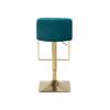 Kitchen High Stool Bar Stools Swivel Barstool Chairs with Back, Modern Pub Kitchen Counter Height, Velvet, Swivel Height Adjustable with Footrest Brushed Gold Metal Frame (Color : Teal) view 4