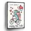 Bicycle Inspirational Canvas Wall Art Live Simply Enjoy The Ride Poster Print Cat Wall Decor Posters Stretched and Framed Ready to Hang for living room,bedroom,classroom etc (16" X 24") view 1