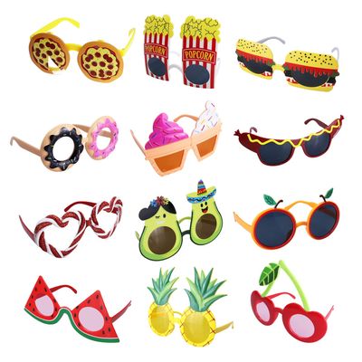 Qunonaty Funny Luau Donut Party Sunglasses - 12 Pack Novelty Glasses Tropical Fancy Party Glasses Masks, Funny Photo Booth Props for Summer Themed Party Supplies Pizza Ice Cream Fruit Fun Sunglasses