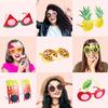 Qunonaty Funny Luau Donut Party Sunglasses - 12 Pack Novelty Glasses Tropical Fancy Party Glasses Masks, Funny Photo Booth Props for Summer Themed Party Supplies Pizza Ice Cream Fruit Fun Sunglasses view 3