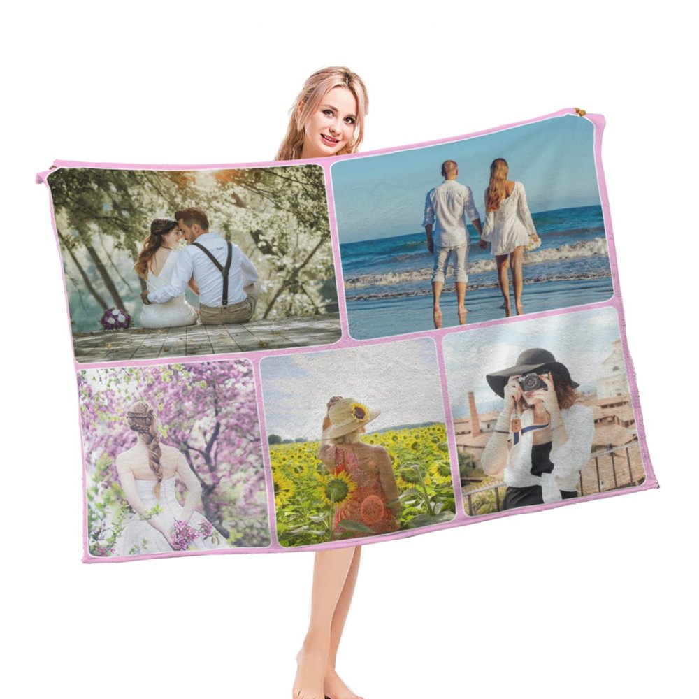 Custom Blanket Custom Blanket with Text Photos for Family Birthday Halloween Christmas Fathers Valentines Day 40" X 50" (100 cm X 125 cm)