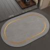 Lifup Non Slip Bath Mats for Bathroom Absorbent Quick Dry Floor Mats Thin Bathroom Rug Washable Carpet Oval Grey 2 23.6"x35.4" view 1