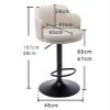 Adjustable Swivel Counter Height Bar Stools Set of 2 with Back Kitchen Island Counter Bar Chair, Nappa Leather Round Black Metal Frame Upholstered Seat, for Kitchen, Bistro, Pub, Coffee Shop view 2