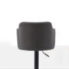 Adjustable Swivel Counter Height Bar Stools Set of 2 with Back Kitchen Island Counter Bar Chair, Nappa Leather Round Black Metal Frame Upholstered Seat, for Kitchen, Bistro, Pub, Coffee Shop view 4