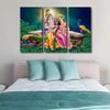 TUMOVO Wall Art for Living Room India Religious Culture Paintings on Canvas Radha Krishna Pictures Modern Artwork Home Decor 3 Pieces Posters Prints Framed Stretched Ready to Hang, 42" Wx28 H view 3