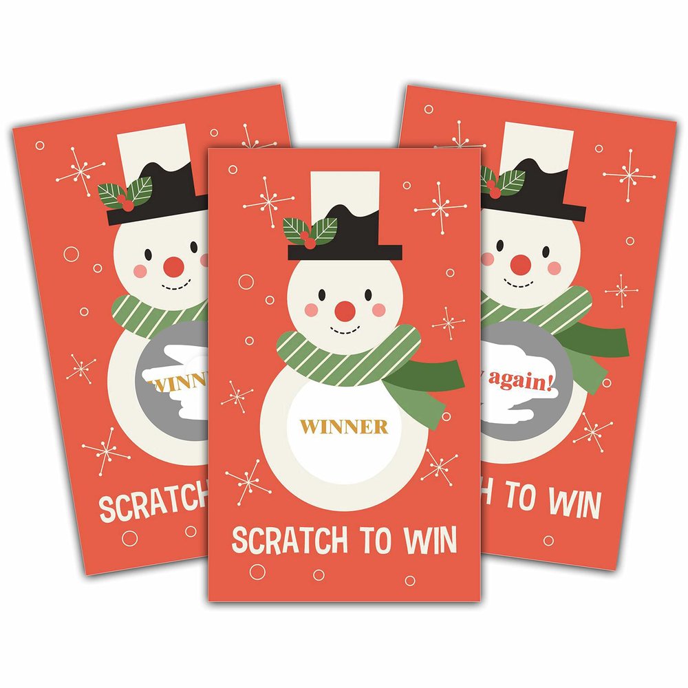 Eyouyeqi Christmas Scratch Off Game Cards - Xmas Party Scratch Games for Adults - Christmas Raffle Tickets - Holiday/New Year Party Activities & Supplies Decorations - 50 Pack(02)