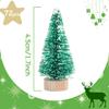 72Pcs Frosted Christmas Trees Artificial Sisal Tree with Wood Tree Base Home Decor for Party Green view 2