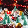 72Pcs Frosted Christmas Trees Artificial Sisal Tree with Wood Tree Base Home Decor for Party Green view 4