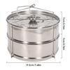 2-Tier Stackable Steamer Insert Pans - 304 Stainless Steel Steam Pot with Lid for Healthy Cooking, Baking, Casseroles, Lasagna, Vegetables, Dumplings view 2
