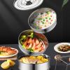 2-Tier Stackable Steamer Insert Pans - 304 Stainless Steel Steam Pot with Lid for Healthy Cooking, Baking, Casseroles, Lasagna, Vegetables, Dumplings view 4