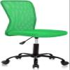 BLKMTY Home Office Chair, No Arms Small Desk Chairs, Mid Back Mesh Basic Computer Chairs Height Adjustable Small Swivel Office Chair No Armrest Rolling Swivel for Students, Green view 1