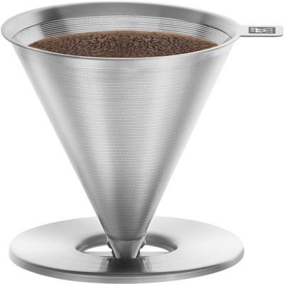 Zwilling J.A. Henckels Japan Z1024-005 Stainless Steel Coffee Dripper Paperless Filter, For 1 to 4 Cups, Dishwasher Safe