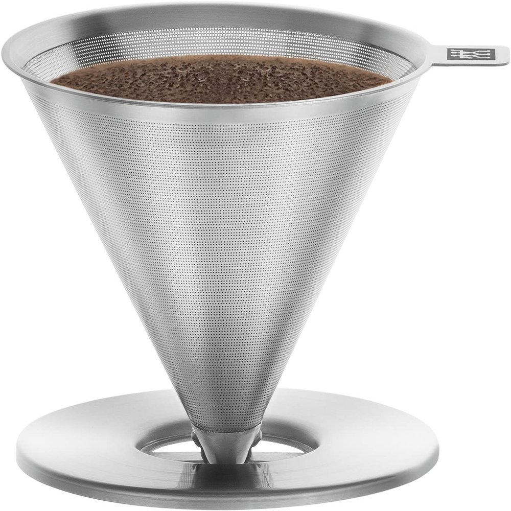 Zwilling J.A. Henckels Japan Z1024-005 Stainless Steel Coffee Dripper Paperless Filter, For 1 to 4 Cups, Dishwasher Safe