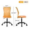 BLKMTY Home Office Chair, No Arms Small Desk Chairs, Mid Back Mesh Basic Computer Chairs Height Adjustable Small Swivel Office Chair No Armrest Rolling Swivel for Students, Orange view 2