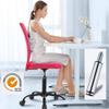 BLKMTY Home Office Chair, No Arms Small Desk Chairs, Mid Back Mesh Basic Computer Chairs Height Adjustable Small Swivel Office Chair No Armrest Rolling Swivel for Students, Red view 2