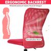 BLKMTY Home Office Chair, No Arms Small Desk Chairs, Mid Back Mesh Basic Computer Chairs Height Adjustable Small Swivel Office Chair No Armrest Rolling Swivel for Students, Red view 3