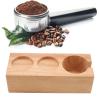 58/51mm,53/54mm Coffee Tamper Stand Wood Material Three Hole Design,Espresso Tamper Stand Stable Base Coffee Tamper Base for Home Cafe(Original wood color) view 4