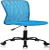 BLKMTY Home Office Chair, No Arms Small Desk Chairs, Mid Back Mesh Basic Computer Chairs Height Adjustable Small Swivel Office Chair No Armrest Rolling Swivel for Students, Blue view 1
