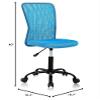 BLKMTY Home Office Chair, No Arms Small Desk Chairs, Mid Back Mesh Basic Computer Chairs Height Adjustable Small Swivel Office Chair No Armrest Rolling Swivel for Students, Blue view 2