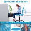 BLKMTY Home Office Chair, No Arms Small Desk Chairs, Mid Back Mesh Basic Computer Chairs Height Adjustable Small Swivel Office Chair No Armrest Rolling Swivel for Students, Blue view 3