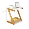 GRFIT Mobile Side Table Creative Coffee Table 2 Tier Side Table Wooden Small Coffee Table Suitable for Bedroom, Living Room, Office Sofa End Table view 3