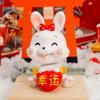 2pcs Rabbit Doll Ornament Rabbit Action Figure 2023 Year of The Rabbit Statue Desk Rabbit Statue Home Ornament Head Shaking Toy Rabbit Figure Ornament Fairy Desktop Top Hat Resin view 2