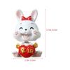 2pcs Rabbit Doll Ornament Rabbit Action Figure 2023 Year of The Rabbit Statue Desk Rabbit Statue Home Ornament Head Shaking Toy Rabbit Figure Ornament Fairy Desktop Top Hat Resin view 3