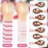 Eaasty 100 Pcs Valentine's Day Wooden Hot Chocolate Spoons Hot Cocoa Marshmallow Romantic Wooden Bar Stirring Spoons Valentine's Day Heart Pattern for Cocoa Bombs Candy Baking (Romantic) view 3