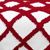 5PC Two-Tone Diamond Ruffles Duvet/Comforter Cover Set, 100% Egyptian Cotton & 400 Thread Count Set, Luxury & Stylish Dual-Color Quilt Covers - Burgundy/White Solid, King Size. view 4