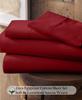 My-100%-Certified-Giza-Cotton-Pillow-Sheet, Giza Egyptian Sheet Set Split King Size Size, Soft Sateen Weave, Breathable Fabric, Fits Upto 10-Inch Deep Pocket - Split King Size, Burgundy view 2
