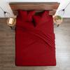 My-100%-Certified-Giza-Cotton-Pillow-Sheet, Giza Egyptian Sheet Set Split King Size Size, Soft Sateen Weave, Breathable Fabric, Fits Upto 10-Inch Deep Pocket - Split King Size, Burgundy view 3