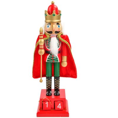 Beavorty Wooden Nutcracker Soldier Advent Calendar Christmas Countdown Decor Wood Ornament Xmas Decor