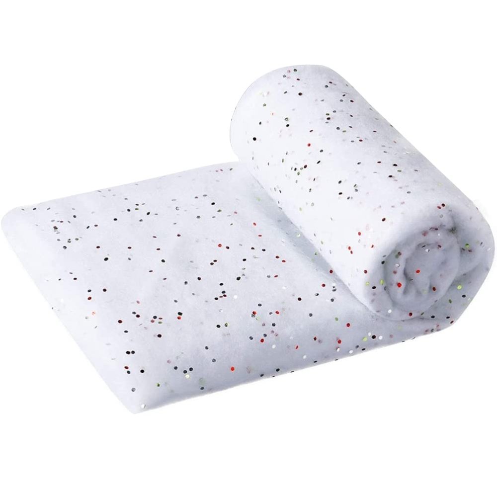 KENANLAN Christmas Snow Blanket 30x40 inches Christmas Artificial Snow Glitter Decoration Fake Snow Sheet White Cotton Rolls Christmas Snow Rug for Christmas Decoration