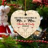 1st Xmas As Mr & Mrs Ornament Gift, Personalized Date & Names Mr & Mrs Deer Ornament Christmas 2026 Gift for Couple Deer Newlywed Married Wedding, Custom Our First Christmas As Mr & Mrs Deer Ornament view 4