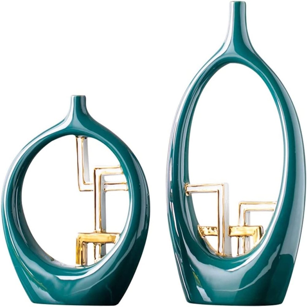 TATSEN Modern Minimalist Ceramic Hollow Vases Living Room TV Cabinet Desktop Crafts Decoration Creative Art Flower Vase Home Decoration