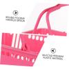 ULTECHNOVO Shopping Basket with Handles, Plastic Grocery Basket Portable Shop Storage Small s for Storage Vegetable Toys Retail Stores Bathroom, 15" x 10" (Pink) view 4
