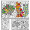 2 Pack Large Coloring Posters - Giant Coloring Poster for Kids and Adults - Animal Fox Hedgehog Deer Huge Book - Big Flower Pages for Office School at Work - Jumbo Sheet for Floor Table Wall Size view 1