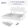 Allewie Upholstered King Size Platform Bed Frame with 4 Storage Drawers and Headboard, Diamond Stitched Button Tufted, Mattress Foundation with Wooden Slats Support, No Box Spring Needed, Dark Grey view 2