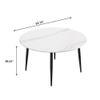 Round Dining Table, White Sintered Stone Tabletop with Solid Carbon Steel Base, Mid Century Modern Dining Table for Kitchen Dining Room, 53 inch (Table Only) view 2