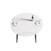 Round Dining Table, White Sintered Stone Tabletop with Solid Carbon Steel Base, Mid Century Modern Dining Table for Kitchen Dining Room, 53 inch (Table Only) view 3
