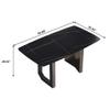 63" Modern Dining Table, Black Sintered Stone Tabletop Dining Table with Black Carbon Steel Base, Rectangular Dining Room Table for 4-6 view 2