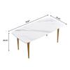 70.8" Modern Dining Table, White Sintered Stone Tabletop Dining Table with Gold Carbon Steel Table Legs, Rectangular Dining Room Table for 6 view 2