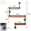 Drsyffsup 3 Tier Wine Rack Units, Rustic Wall Bottle Holder Wooden Floating ShelvesIron Water Pipe Shelf Flower Plant Stand for Bathroom, Living Room, Bedroom, Kitchen view 2