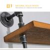 Drsyffsup 3 Tier Wine Rack Units, Rustic Wall Bottle Holder Wooden Floating ShelvesIron Water Pipe Shelf Flower Plant Stand for Bathroom, Living Room, Bedroom, Kitchen view 3