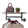 Drsyffsup Rustic Shelves, Decorative Wall Shelf Rails Hanging Hanger Floating Shelves for Bathroom, Bedroom, Living Room,Kitchen, Office and More,Towel Bar Holder view 1