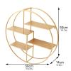 Drsyffsup Metal Floating Shelves, Large Round Wall Mounted Shelf, Industrial Gold Hanging Rack for Wall Decor,Storage Holder | for Living Room,Bedroom,Bathroom,Kitchen (Size : 50x14x50cm) view 2
