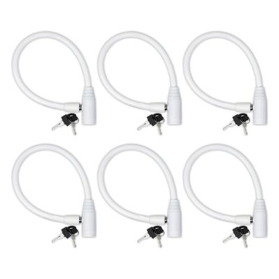 Urban August Child-Proof Refrigerator Lock for Kids & Adults - Lock for French Door Fridge and Cabinet (Regular, White, 6 Pack Keyed Alike)